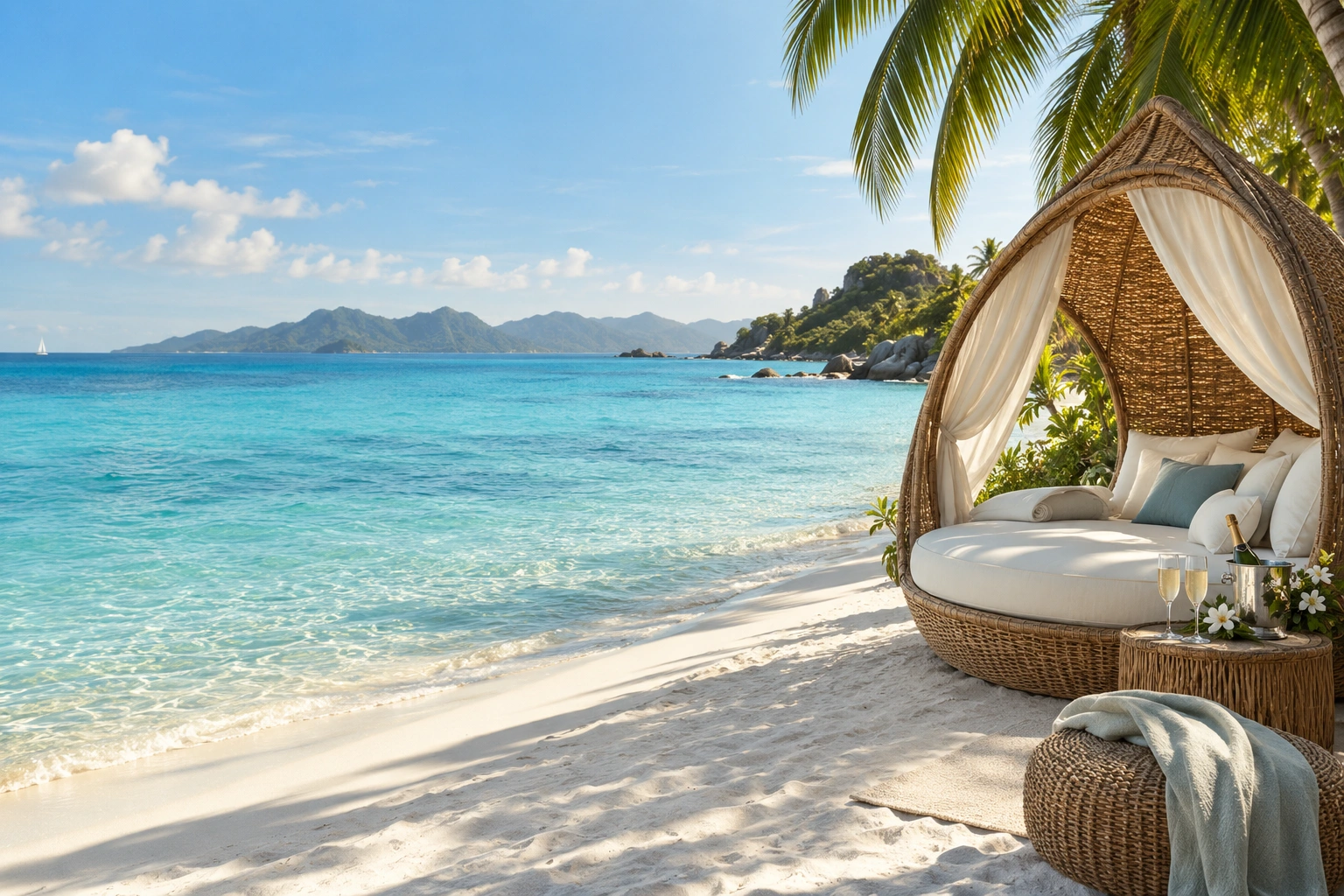 Romantic tropical beach setting for a honeymoon in Barbados